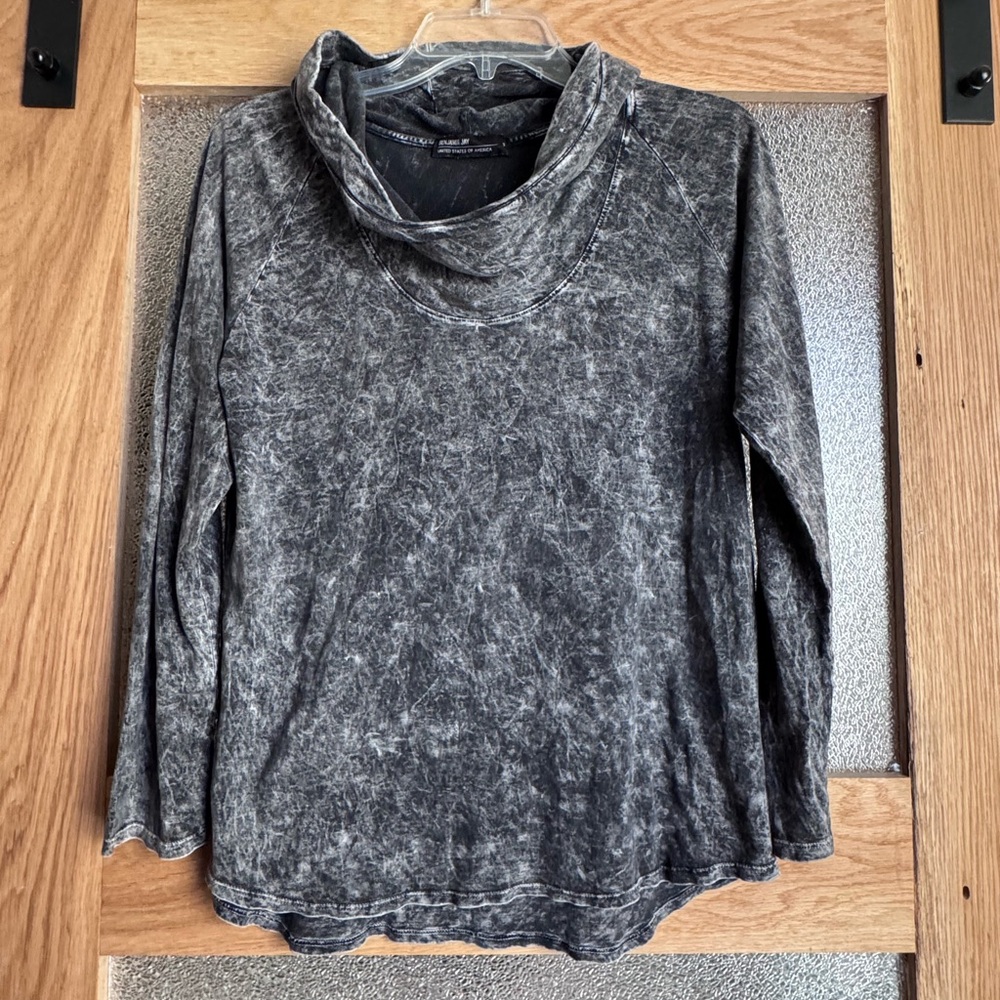 Charcoal Cowl Neck Long Sleeve Top | Cozy